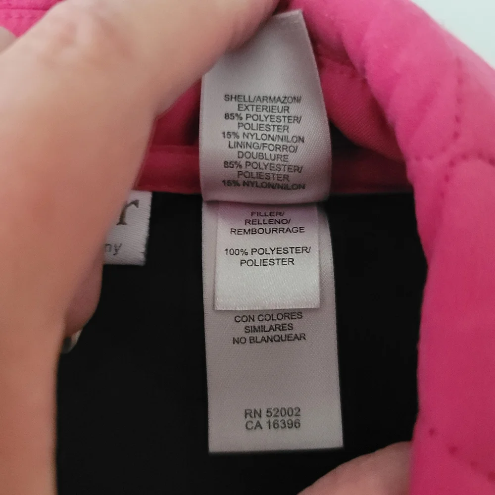 Villager by Liz Claiborne pink quilted jacket size M button front lightweight - Picture 10 of 10